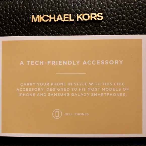 NWT - MICHAEL KORS Jet Set Black Leather Smartphone Wristlet - Picture 9 of 9